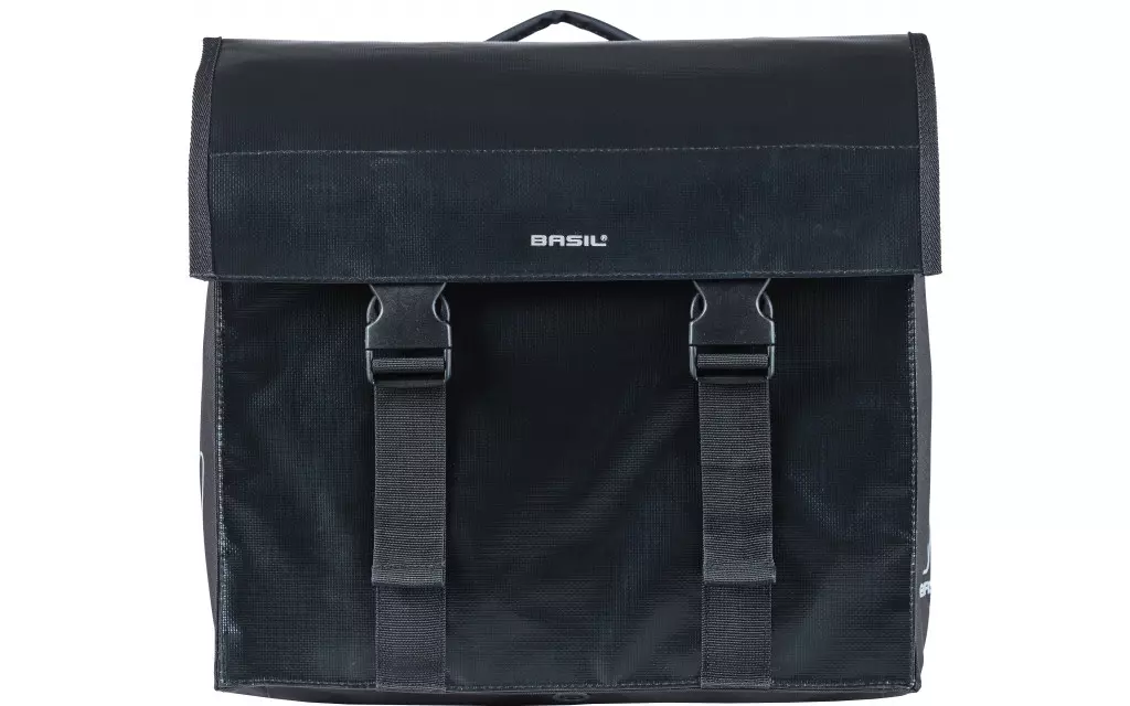 SACOCHES BASIL URBAN LOAD IMPERMÉABLE MOTIF RÉFLÉCHISSANT NOIR 53 L(41x18x46) FERMETURE CLICK